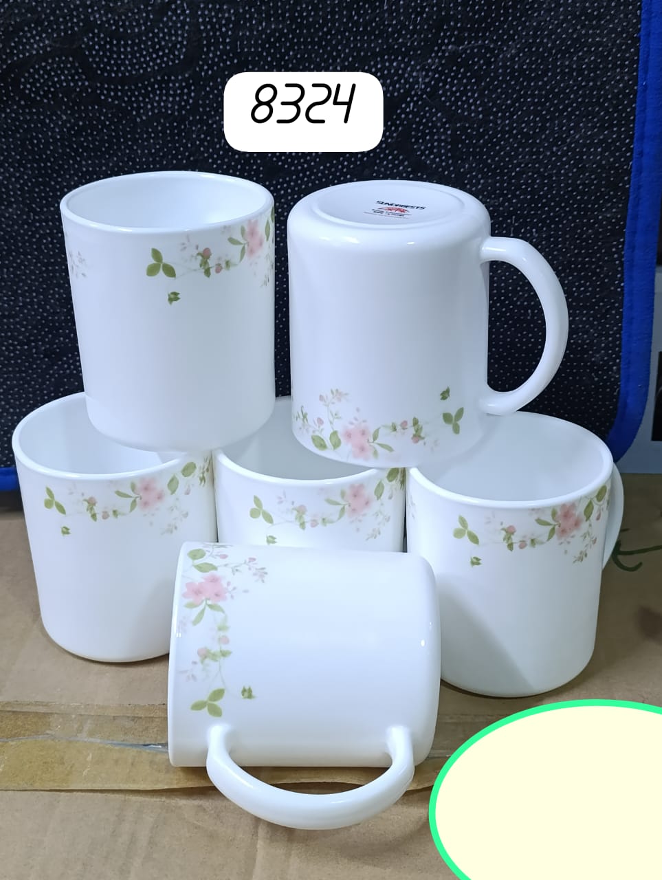 Luminarc 6PCs set 6Pcs Classic Ceramic Mugs Tea Coffee Set High Quality Durable Ceramic Cups for Hot Chocolate Milk and Tea