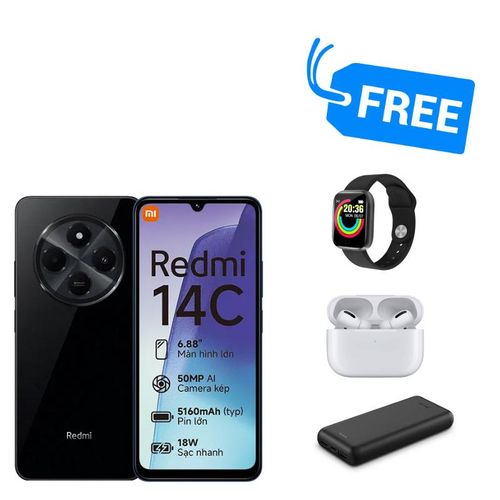 REDMI 14C,UPTO 8GB RAM & 128GB ROM,5160MAH & FREE GIFTS