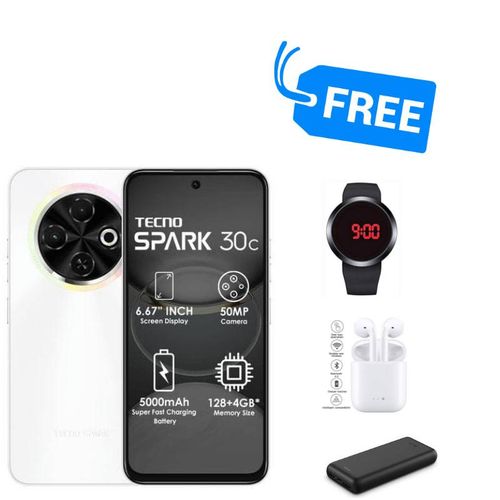 SPARK 30C,4GB RAM UPTO 8GB RAM & 128GB ROM,DUAL SIM, 5000MAH,FREEBIES