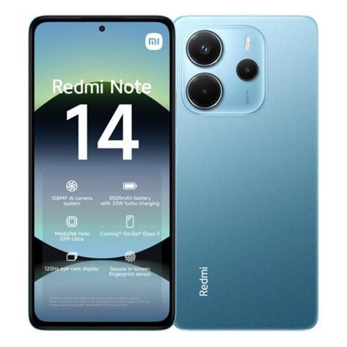 XIAOMI REDMI NOTE 14,6.67" INCHES AMOLED DISPLAY,6GB RAM +128GB ROM,108MP,DUAL SIM,BLUE