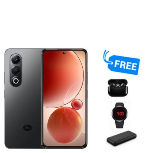 Itel S25,6.78" AMOLED SCREEN,(6GB RAM UPTO 12GB RAM)& 128GB ROM,5000MAH,DUAL SIM,FREE WATCH,POWERBANK & BUDS