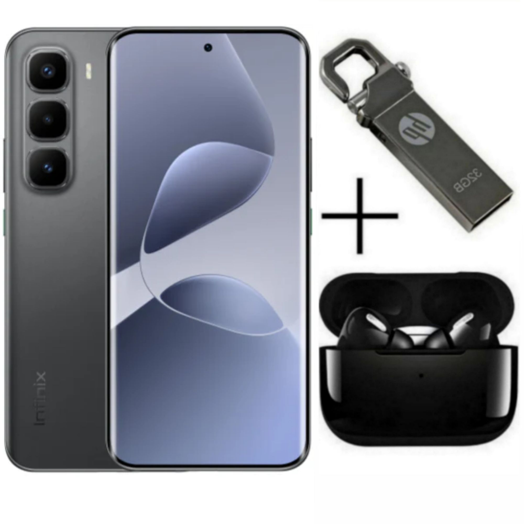 Infinix Hot 60 Pro Plus 256GB+8GB 6.78" 144Hz Curved AMOLED Display 50+13MP Camera 5160mAh Battery 45W Fast Charging Corning Gorilla Glass 7i IP65 Infinix Hot 60 Pro+ AI Smartphone + Free Gifts