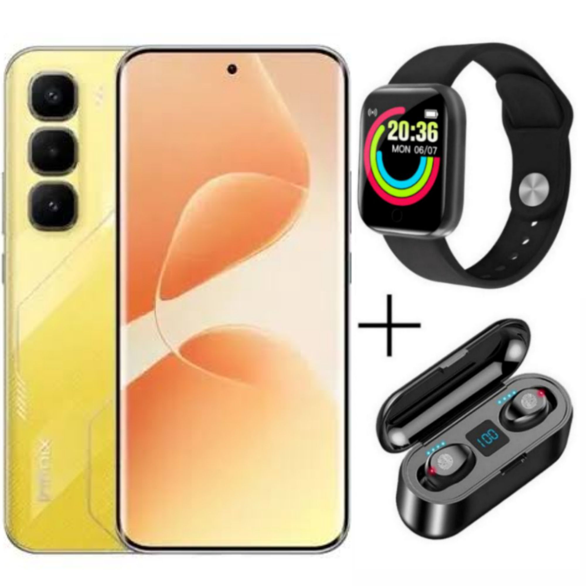 Infinix Hot 60 Pro Plus 128GB+8GB 6.78" 144Hz Curved AMOLED Display 50+13MP Camera 5160mAh Battery 45W Fast Charging Corning Gorilla Glass 7i IP65 Infinix Hot 60 Pro+ AI Smartphone + Free Gifts