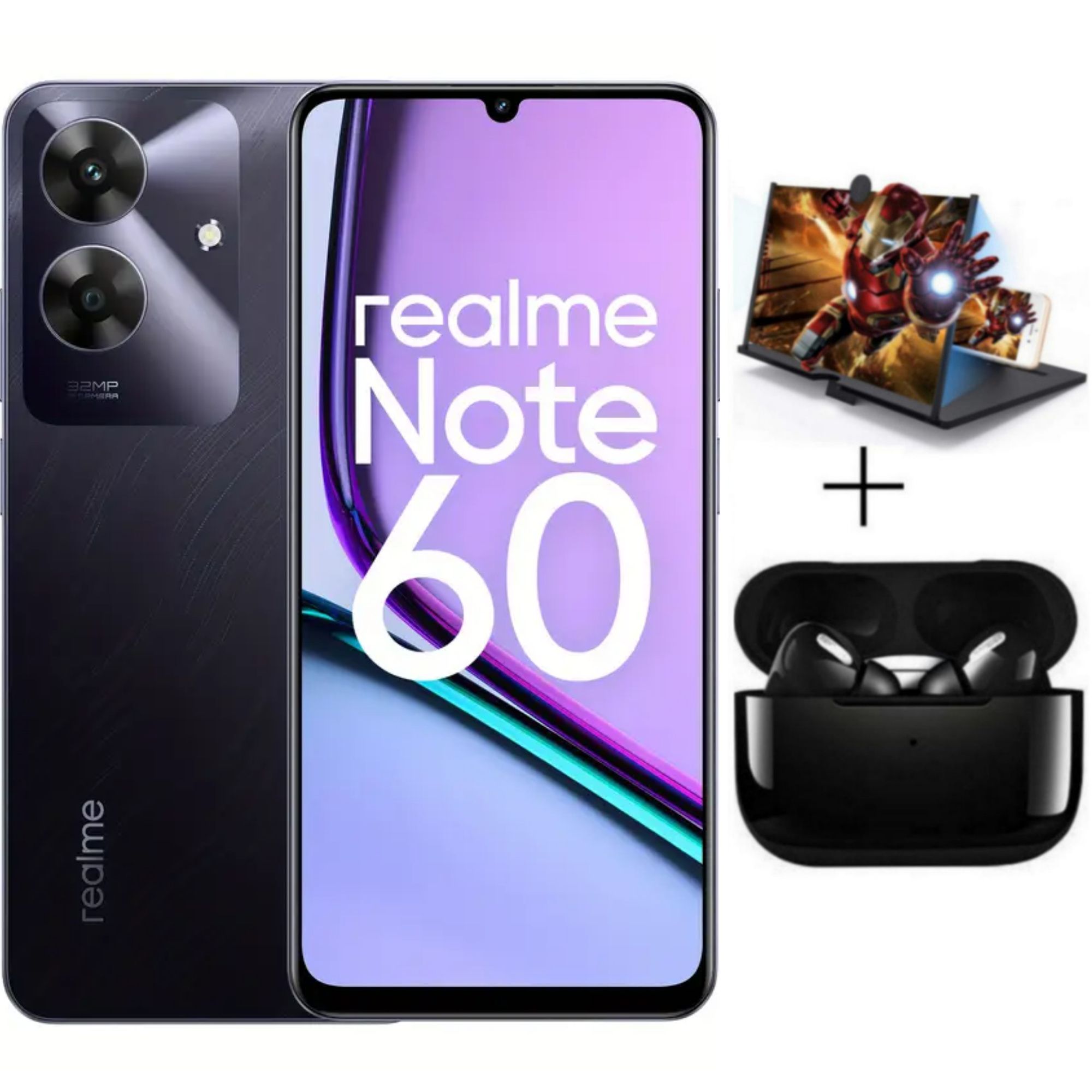 New Arrival Realme Note 60 128GB ROM + 8(4+4)GB RAM 6.74" 90Hz 32MP AI Camera IP64 Drop Dust Water Resistant Android 14 Ultra Slim 5000mAh Type-C Fingerprint phone + FREE GIFTS AVAILABLE