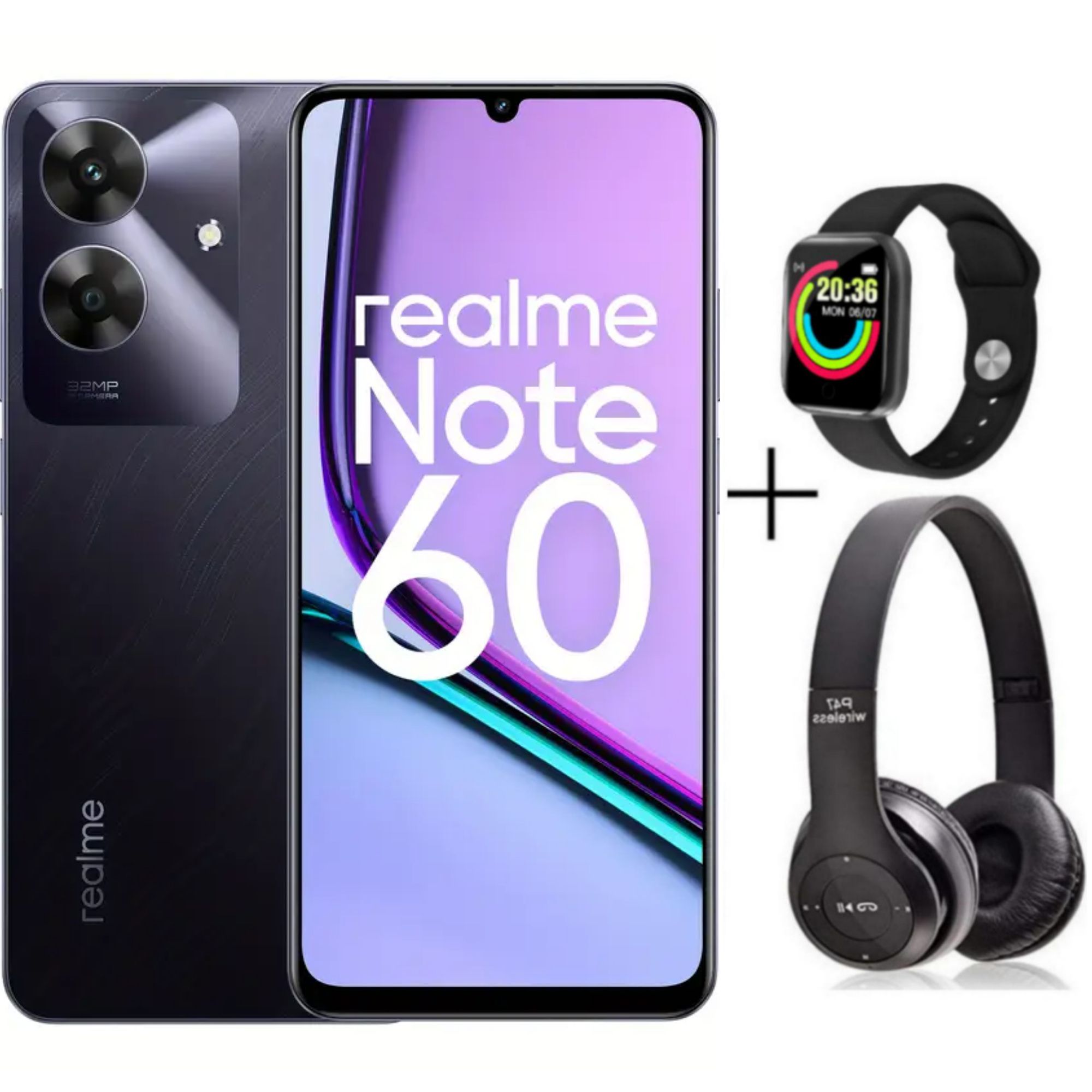 New Arrival Realme Note 60 128GB ROM + 8(4+4)GB RAM 6.74" 90Hz 32MP AI Camera IP64 Drop Dust Water Resistant Android 14 Ultra Slim 5000mAh Type-C Fingerprint phone + FREE GIFTS AVAILABLE