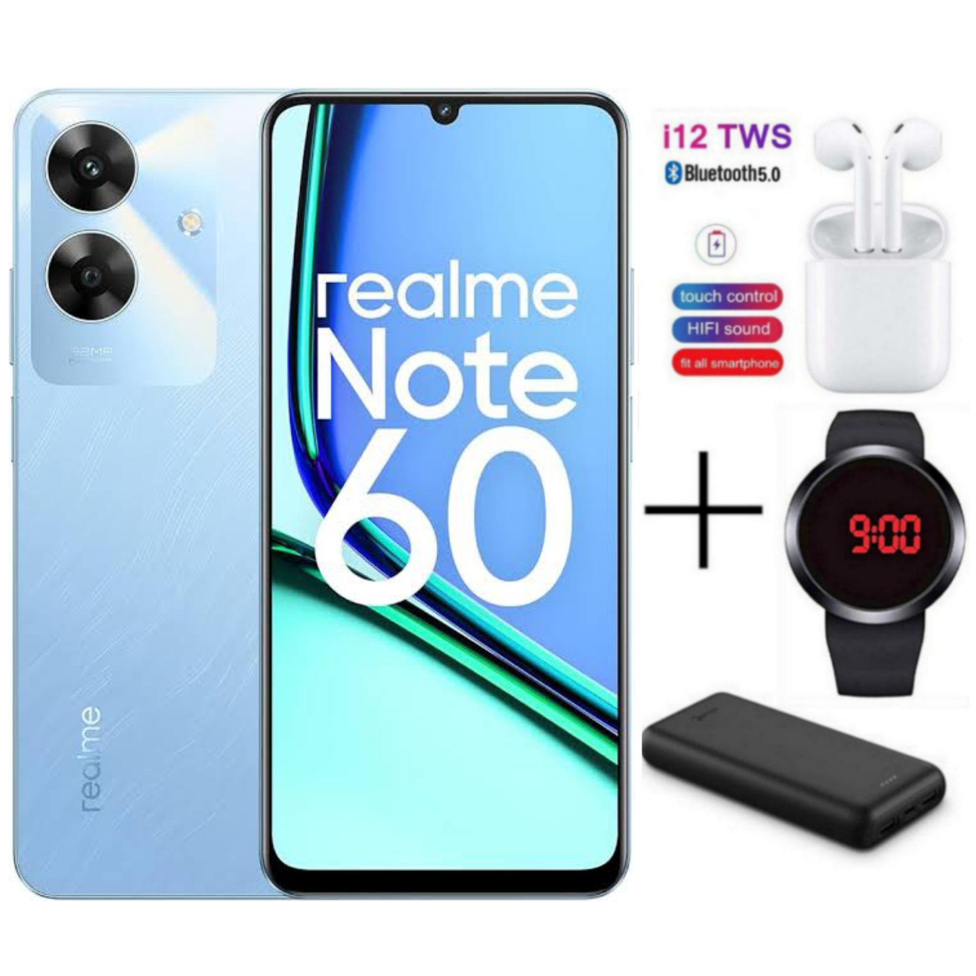New Arrival Realme Note 60 128GB ROM + 8(4+4)GB RAM 6.74" 90Hz 32MP AI Camera IP64 Drop Dust Water Resistant Android 14 Ultra Slim 5000mAh Type-C Fingerprint phone + FREE GIFTS AVAILABLE