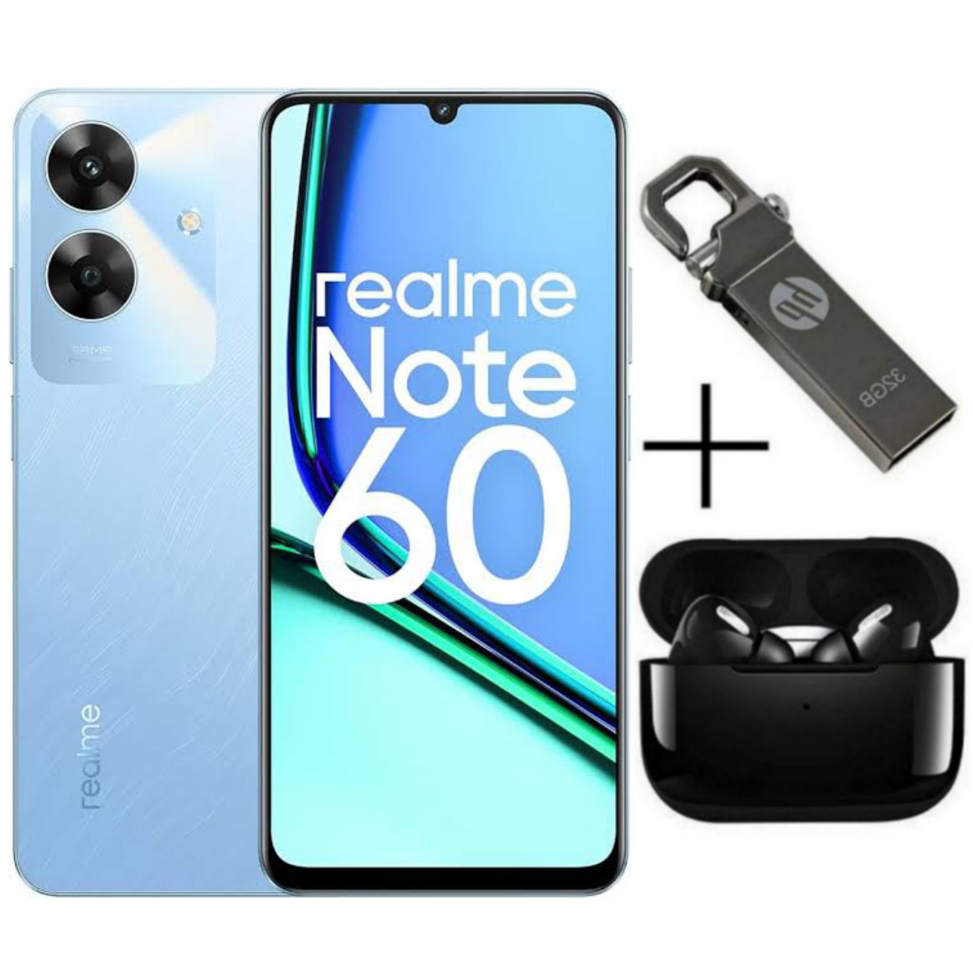 New Arrival Realme Note 60 128GB ROM + 8(4+4)GB RAM 6.74" 90Hz 32MP AI Camera IP64 Drop Dust Water Resistant Android 14 Ultra Slim 5000mAh Type-C Fingerprint phone + FREE GIFTS AVAILABLE