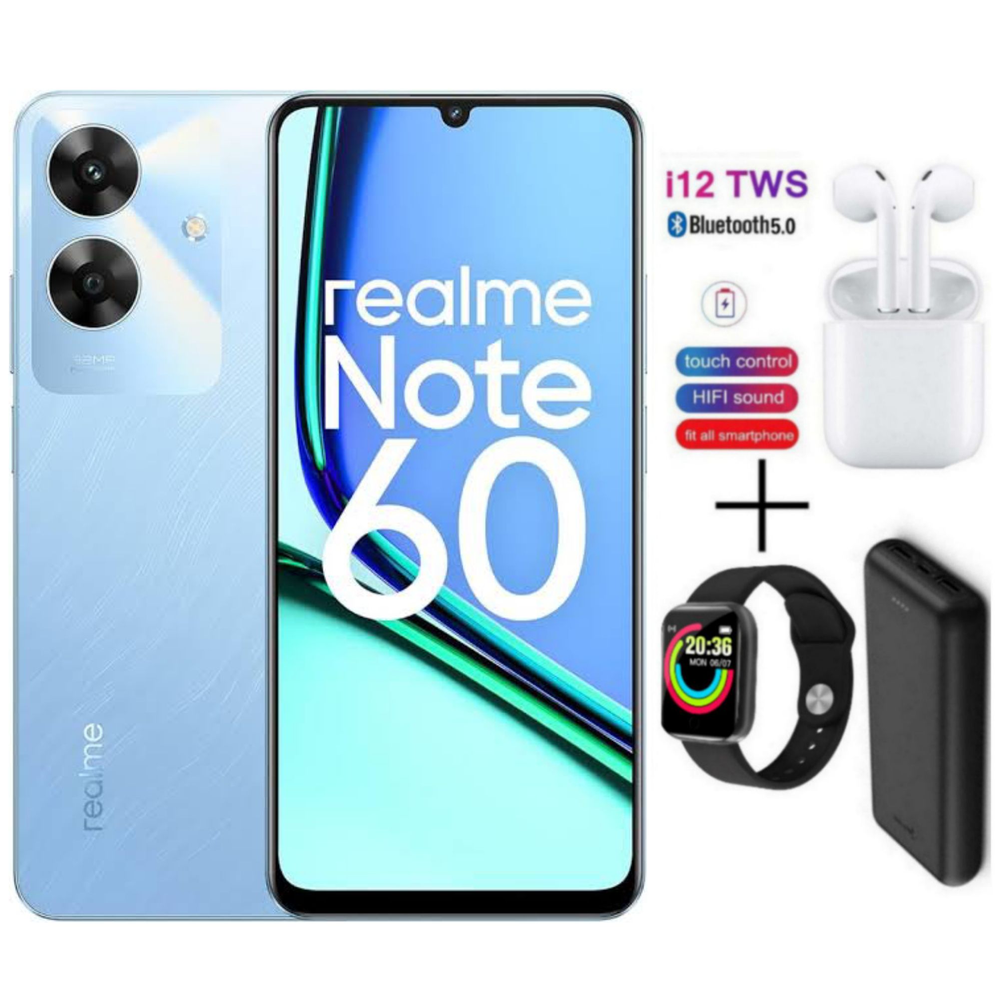 New Arrival Realme Note 60 128GB ROM + 8(4+4)GB RAM 6.74" 90Hz 32MP AI Camera IP64 Drop Dust Water Resistant Android 14 Ultra Slim 5000mAh Type-C Fingerprint phone + FREE GIFTS AVAILABLE