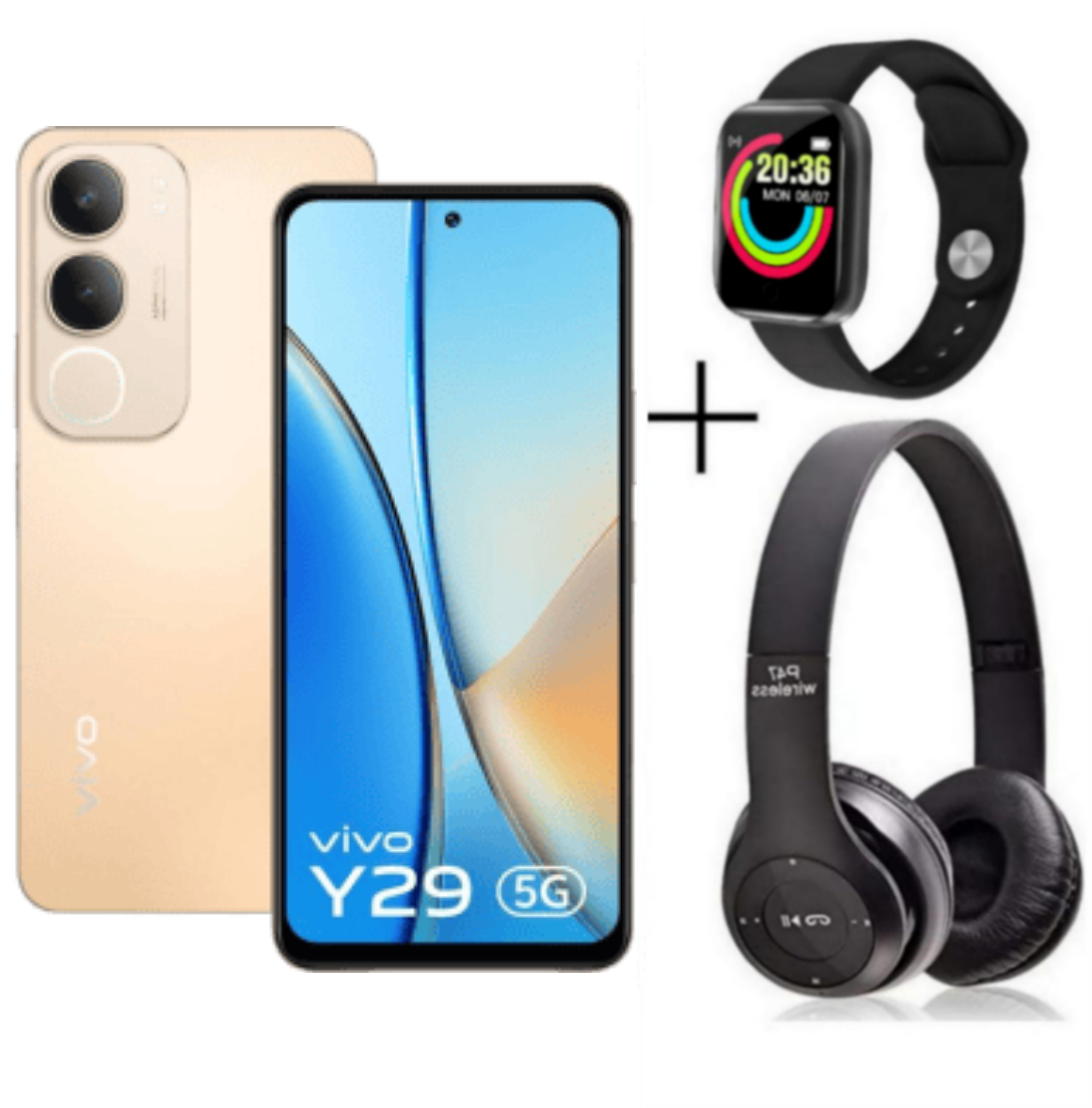 Vivo Y29 DISPLAY 6.68 INCHES 8GB RAM + 256GB ROM 6500MAH BATTERY+ 44W FLASH CHARGE DUAL SIM REAR CAMERA 50mp FRONT CAMERA 8mp ANDROID 14 PHONE SMARTPHONE + FREE GIFTS