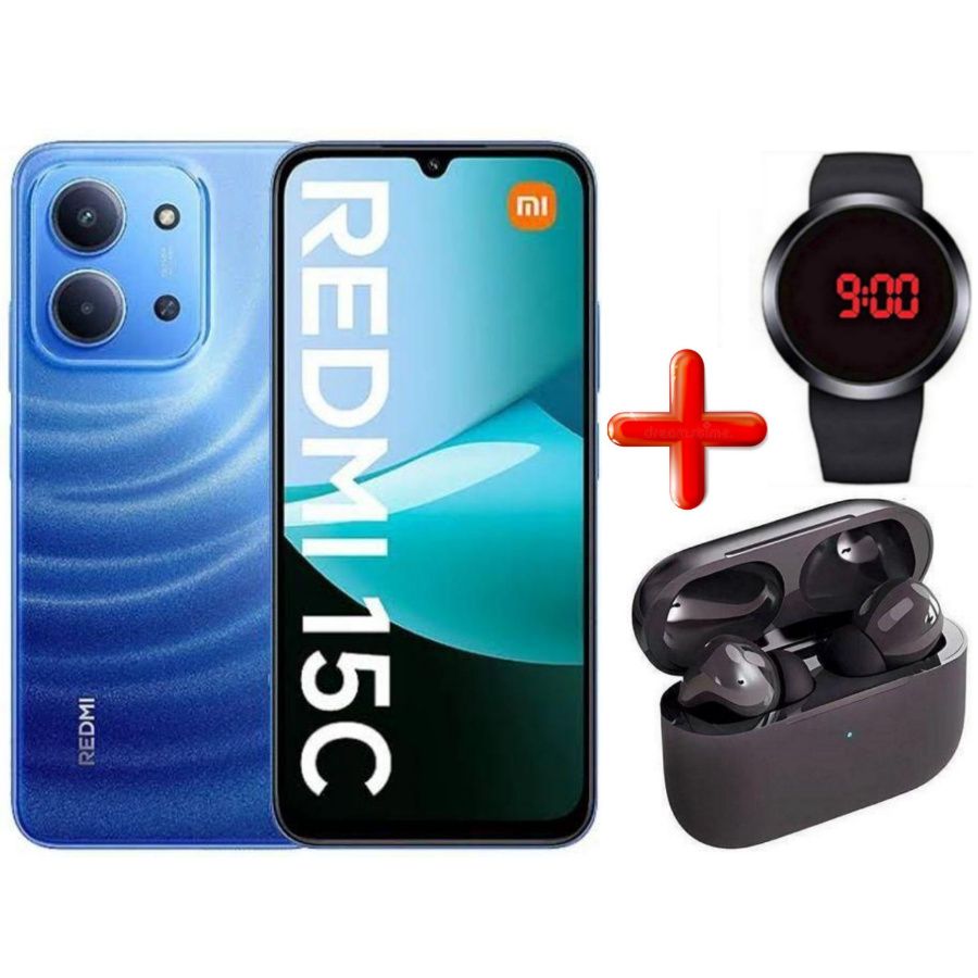 NEW ARRIVAL REDMI 15C 128GB Storage Up t 8(4+4) GB Ram 6.9'' FHD Immersive Display 50MP Main Cam +8MP front 6000mAh 33W Fast Charger Android 15 Xiaomi Hyper OS Side Fingerprint Smartphone + FREE GIFTS