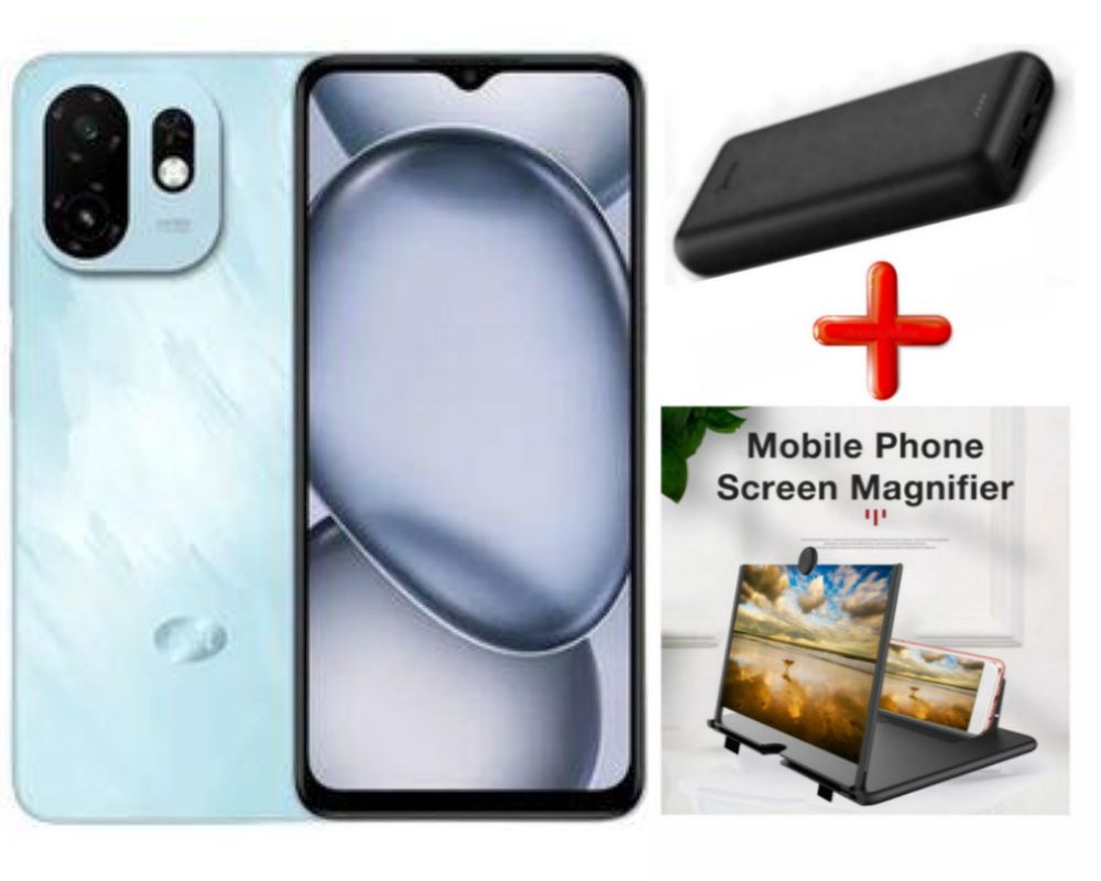 Itel A100C 64GB+2(2+4) GB RAM 6.6" Super clear Display 90HZ Dual SIM 4G/3G/2G Network 8MP Camera Drop worry free Fingerprint (side mounted) Unlock 5000 Mah Big Battery Android 15 Smart Phones