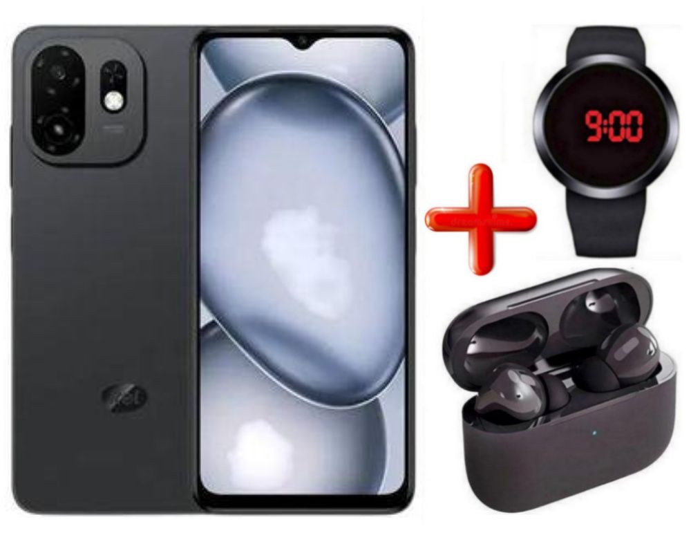 Itel A100C 64GB+2(2+4) GB RAM 6.6" Super clear Display 90HZ Dual SIM 4G/3G/2G Network 8MP Camera Drop worry free Fingerprint (side mounted) Unlock 5000 Mah Big Battery Android 15 Smart Phones