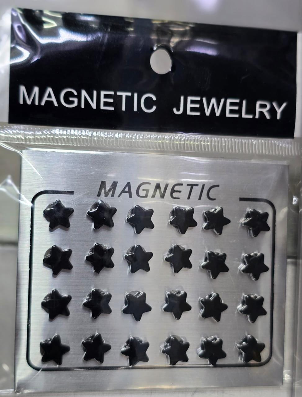 12Pairs/Set Unisex Rhinestone Inlaid Magnetic Stud Earrings Non Piercing Jewelry-
