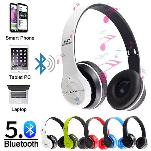 P 47 Hi-Fi Wireless Bluetooth Headphones  +  memory card
