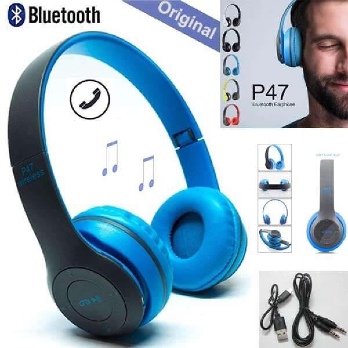 P 47 Hi-Fi Wireless Bluetooth Headphones  +  memory card
