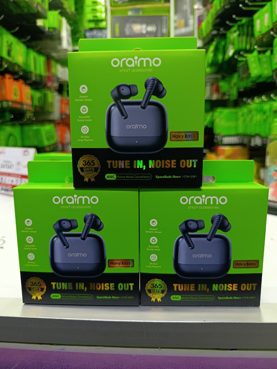 Oraimo SpaceBuds Neo+  OTW-323P ANC Spatial Audio- black