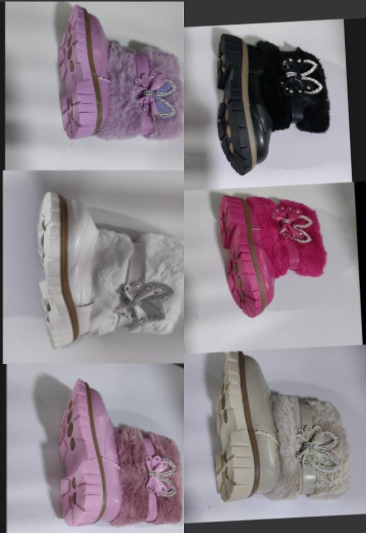Trendy, Classy Leather Girls Boots(colour may vary)
