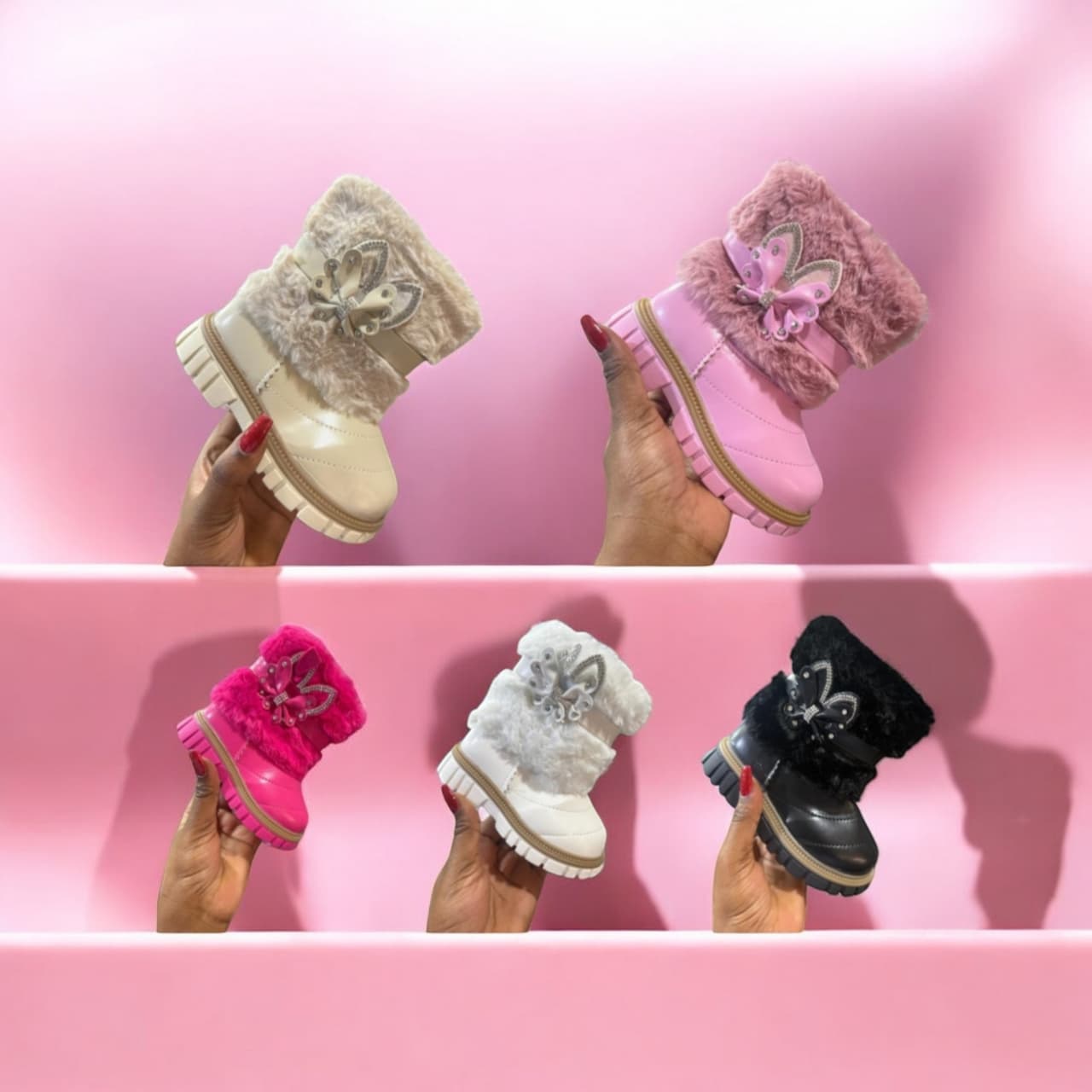 The Flutter$Fur Collection.Cozy,Sparkling Butterfly Boots For Your Little Fashionista-Assorted