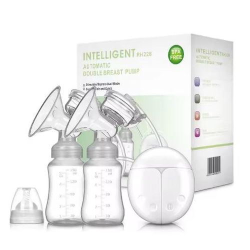 Electric Breast Pump Bottle Milk Double Suction USB Portable Baby Feeder Hand Free Breast Pump