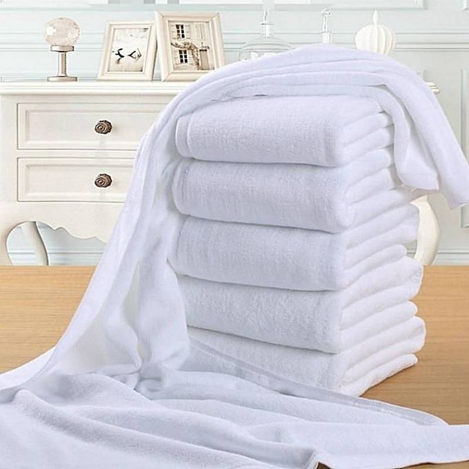 White Cotton soft Bathing towels -Highly absorbent White 75x150cm