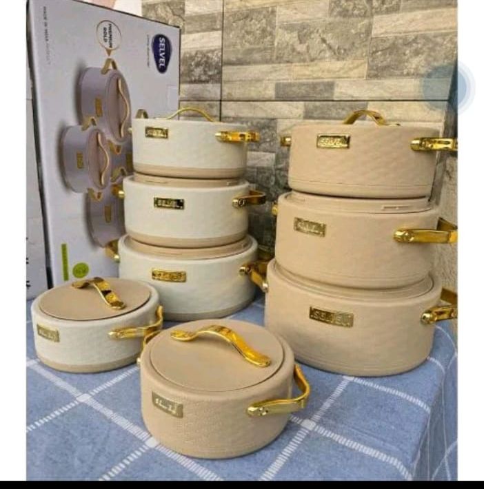 Luxurious Insulated Hotpots Set Selvel luxurious Insulated Hotpots Set Double-wall Stainless Steel Food Warmer Hot Pot 1L,1.5L,2.5L,3.5L