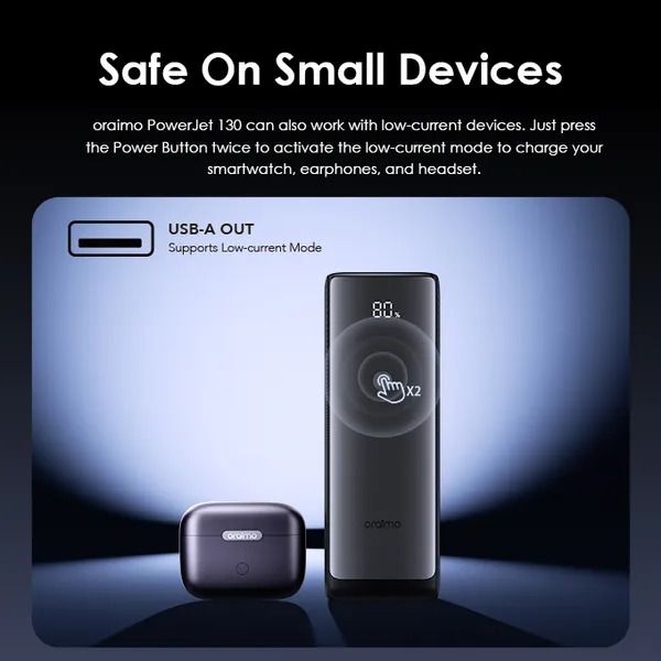 oraimo PowerJet 130 27600mAh 130W Power Bank Laptop Power Bank 100W Max Output capable of charging laptop