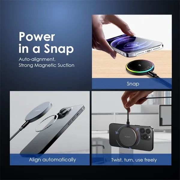 oraimo PowerDock 15W Magnetic Wireless Charging Pad  Magpad Compatible with Apple's MagSafe