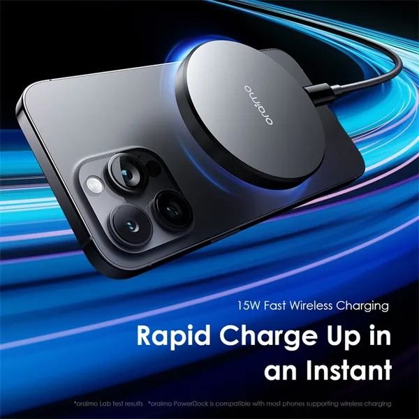 oraimo PowerDock 15W Magnetic Wireless Charging Pad  Magpad Compatible with Apple's MagSafe