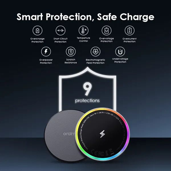 oraimo PowerDock 15W Magnetic Wireless Charging Pad  Magpad Compatible with Apple's MagSafe
