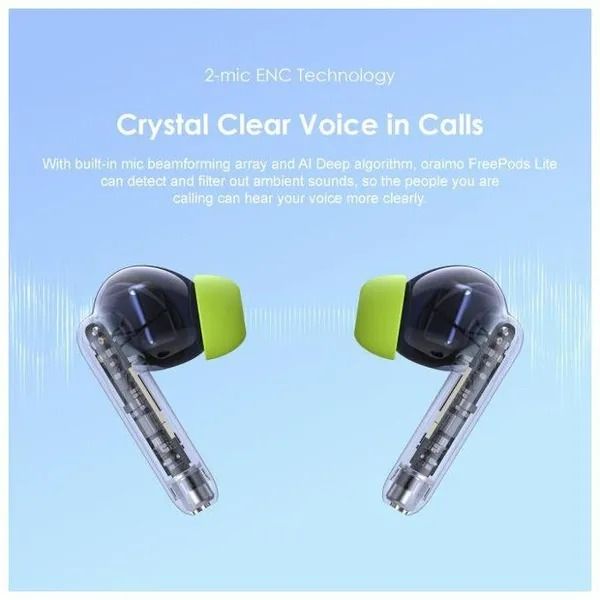 oraimo FreePods Lite ENC True Wireless Earbuds 40-Hr Long Playtime BT Version: V5.3 Oraimo Bluetooth Earphones