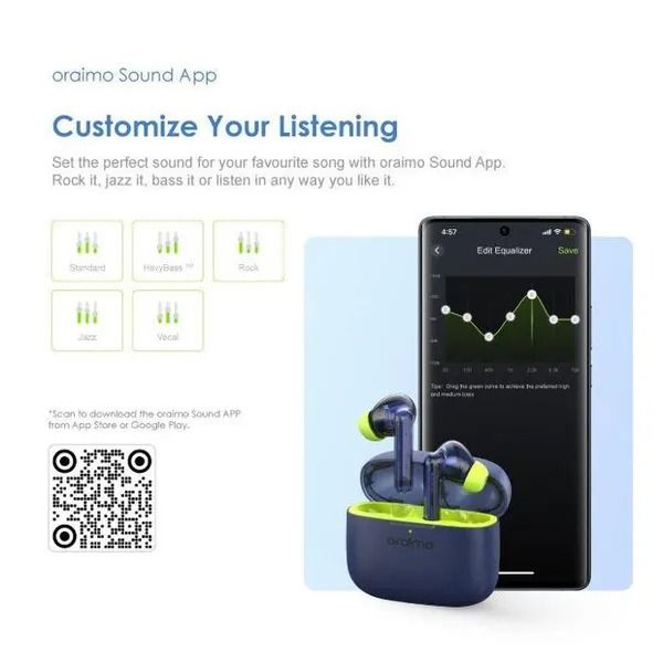 oraimo FreePods Lite ENC True Wireless Earbuds 40-Hr Long Playtime BT Version: V5.3 Oraimo Bluetooth Earphones