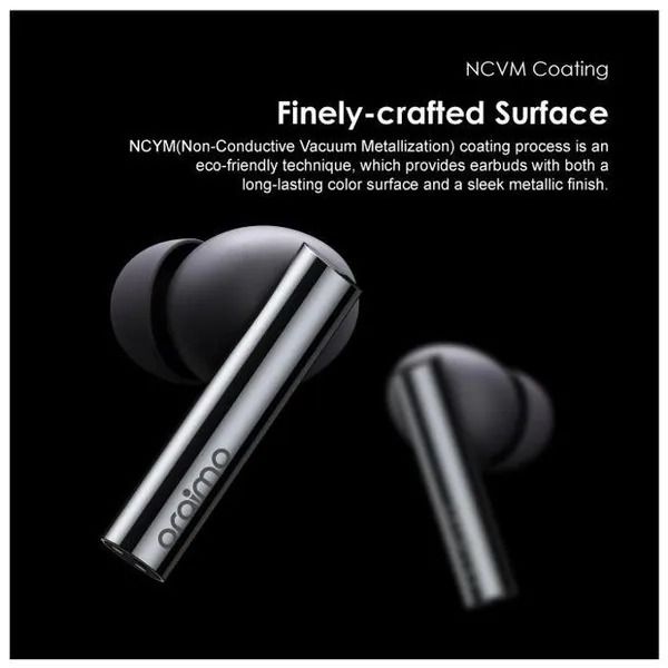 oraimo FreePods Pro+ Hybrid ANC True Wireless Earbuds with Active Noise Cancellation Playtime: Up to 13 hours; Case provides additional 30 hours (ANC OFF)