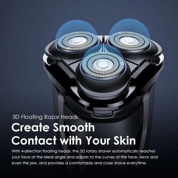 oraimo Smart Shaver 2 Dual Ultra-thin Rotary Electric Shaver Dual Ultra-thin Razor Neat-Clean and Comfortable 3D Floating Razor IPX7 Water Resistance-Easy to Clean