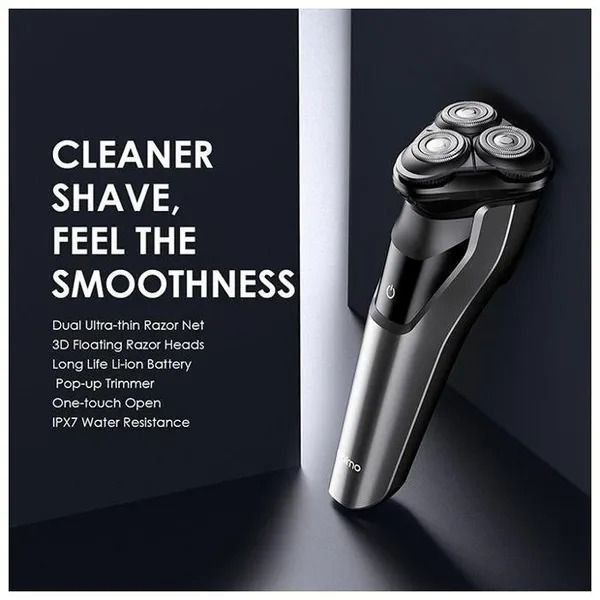 oraimo Smart Shaver 2 Dual Ultra-thin Rotary Electric Shaver Dual Ultra-thin Razor Neat-Clean and Comfortable 3D Floating Razor IPX7 Water Resistance-Easy to Clean