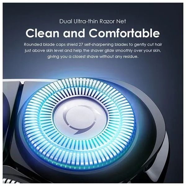 oraimo Smart Shaver 2 Dual Ultra-thin Rotary Electric Shaver Dual Ultra-thin Razor Neat-Clean and Comfortable 3D Floating Razor IPX7 Water Resistance-Easy to Clean