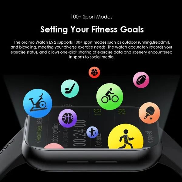 oraimo Watch ES 2 1.95″ AMOLED IP68 Smart Watch 1.95'' AMOLED Display  7 Days Battery Life Bluetooth Call Normal Using Time: 7 days