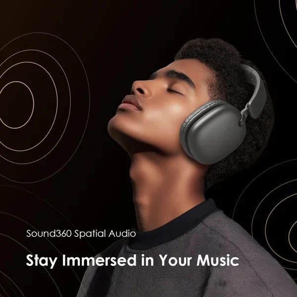 oraimo BoomPop Lite ENC Over-Ear Wireless Headphones 60-Hour Long Playtime  Charge 10 Mins, Play 600 Mins Freely Switch Between Gaming and Calls Sound360 Spatial Audio