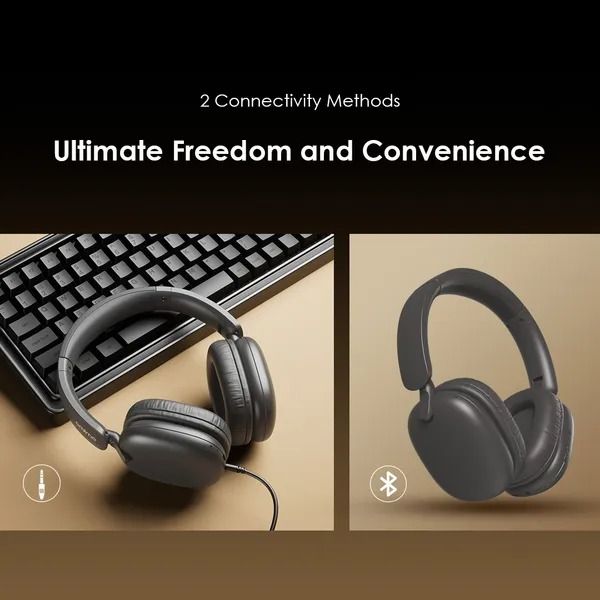 oraimo BoomPop Lite ENC Over-Ear Wireless Headphones 60-Hour Long Playtime  Charge 10 Mins, Play 600 Mins Freely Switch Between Gaming and Calls Sound360 Spatial Audio