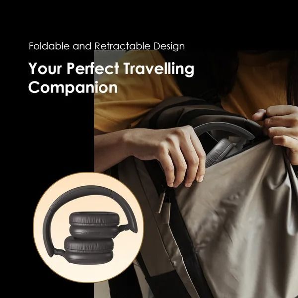 oraimo BoomPop Lite ENC Over-Ear Wireless Headphones 60-Hour Long Playtime  Charge 10 Mins, Play 600 Mins Freely Switch Between Gaming and Calls Sound360 Spatial Audio