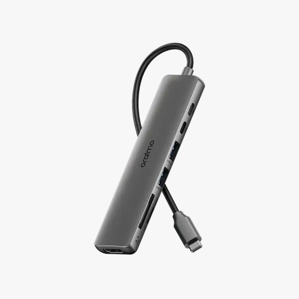 oraimo PowerTrans USB-C Hub 7-in-1 Multi-Functional Adapter Docking Station USB Type C Port Extender 5Gbps Speedy Transfer  Supports 4K HD Video Display Compatible with: Windows/macOS/Linux system