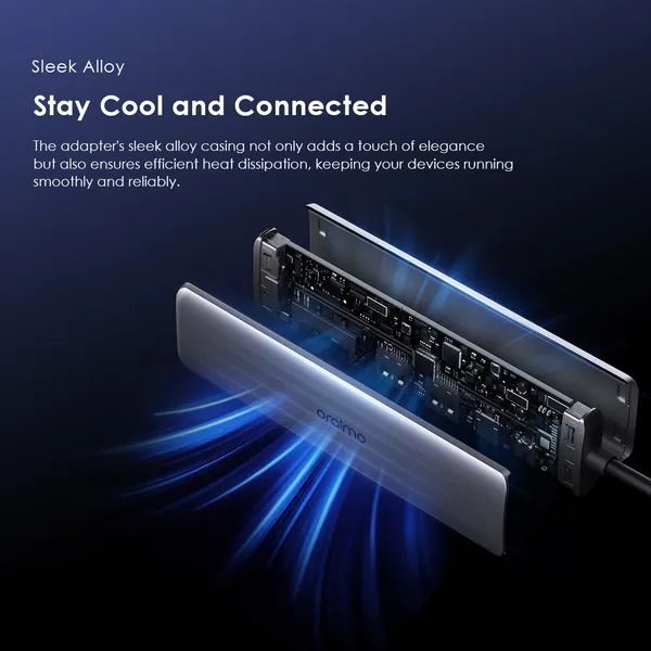 oraimo PowerTrans USB-C Hub 7-in-1 Multi-Functional Adapter Docking Station USB Type C Port Extender 5Gbps Speedy Transfer  Supports 4K HD Video Display Compatible with: Windows/macOS/Linux system