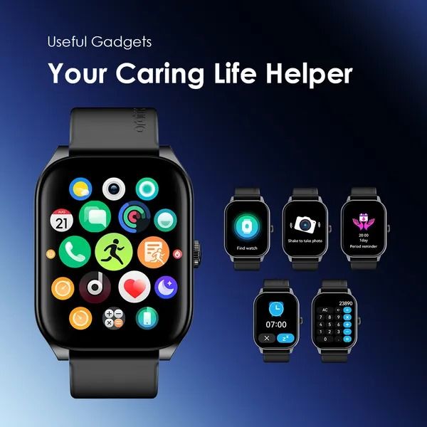 oraimo Watch 5N 2.01'' TFT IP68 Smart Watch  Wireless HD Calling  100+ Sports Modes 2.01" Large Screen Design  One-click Health Measurement