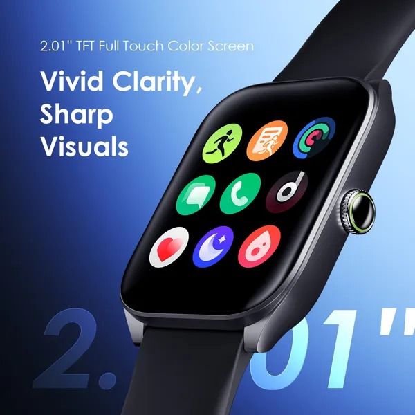 oraimo Watch 5N 2.01'' TFT IP68 Smart Watch  Wireless HD Calling  100+ Sports Modes 2.01" Large Screen Design  One-click Health Measurement