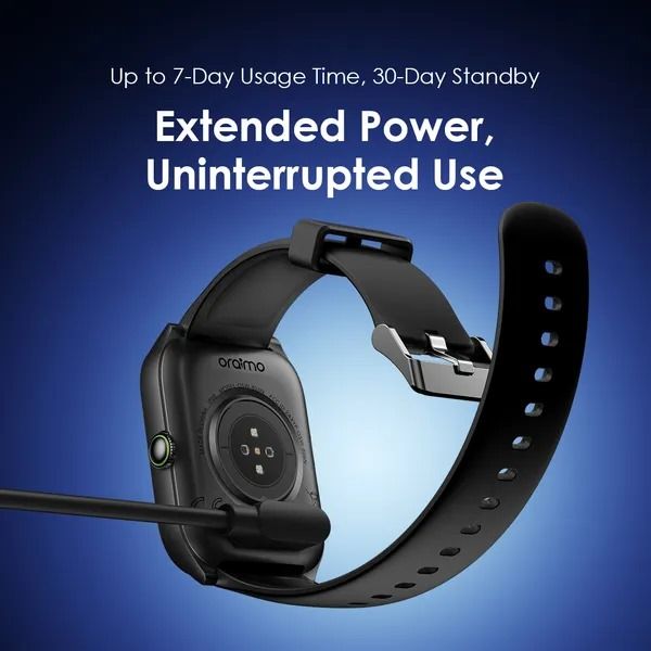 oraimo Watch 5N 2.01'' TFT IP68 Smart Watch  Wireless HD Calling  100+ Sports Modes 2.01" Large Screen Design  One-click Health Measurement