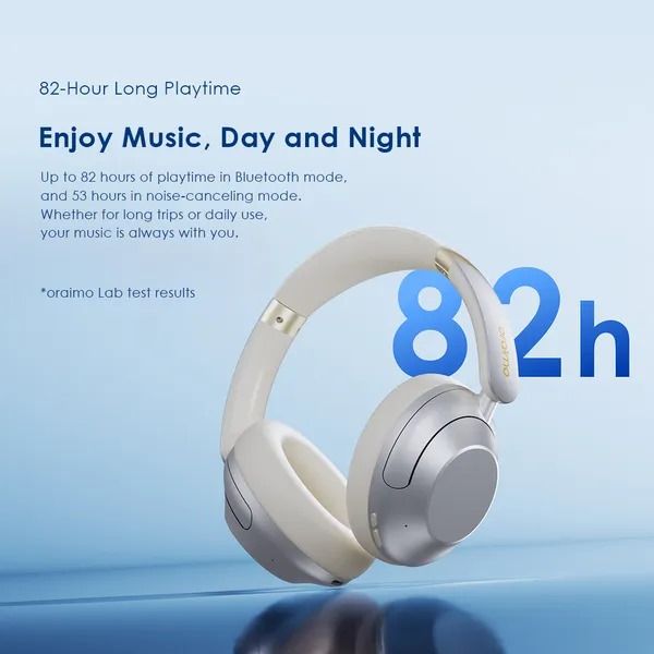 oraimo BoomPop Pro ANC Over-Ear Headphones Oraimo Bluetooth Headphones  Touch & Swipe to Control  82-Hour Long Playtime Hybrid Noise Cancelling  Enhanced Bass Boost Dual Device Connection
