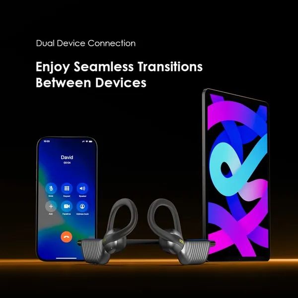 oraimo OpenCirclet 2 IPX5 Steps Tracking Open-Ear Headphones  Open-Ear Bass Boost HD Voice in Calls  IPX5 Waterproof Dual Device Connection Enjoy Seamless Transitions Between Devices