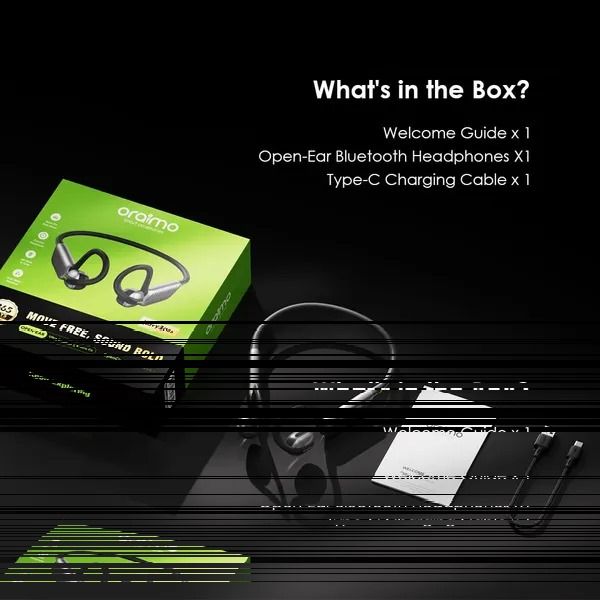 oraimo OpenCirclet 2 IPX5 Steps Tracking Open-Ear Headphones  Open-Ear Bass Boost HD Voice in Calls  IPX5 Waterproof Dual Device Connection Enjoy Seamless Transitions Between Devices