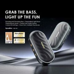 oraimo SpaceBox 8W FM Wireless Speaker  Powerful and Punchy Bass  PlaytimeBoost Mode Battery Capacity：1800mAh/3.7V Audio Output: 8W Charging Input: Type-C Play Mode: BT, TF card, FM radio