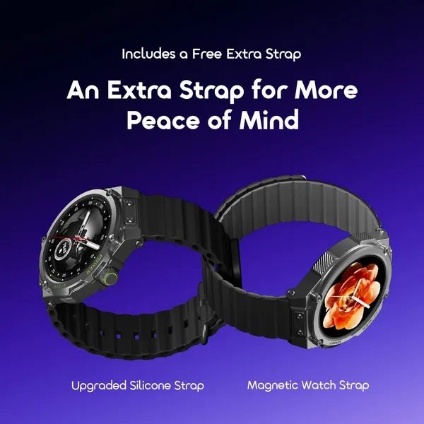 oraimo Watch Nova RV 1.39" HD Video Watch Faces IP68 Smart Watch Wireless HD Calling Video Watch Faces Camera Remote, Preview Sync Anti-scratch Panda Glass Battery Capacity: 300mAh BT Version: V5.3