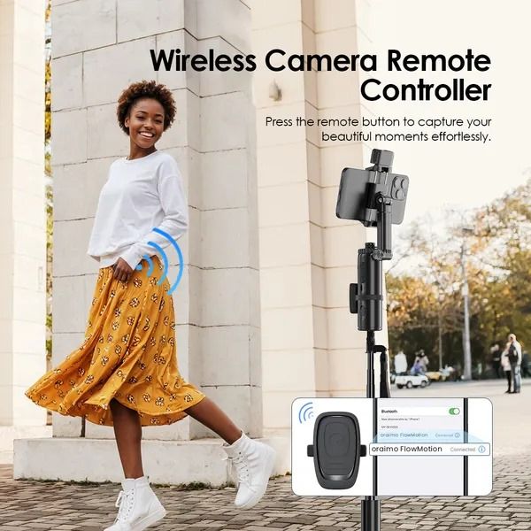 Oraimo FlowMotion Gesture Control Smart Tracking Tripod | 360° Face Tracking Phone Gimbal Stabilizer with Auto Tracking, Vlogging Stand, Selfie Stick & Live Streaming Support